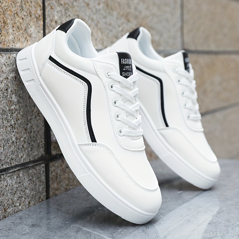 Mens Solid Striped Trendy Skateboard Shoes Non Slip Outdoor Campus Jogging All Seasons Highquality & Affordable Temu details 0